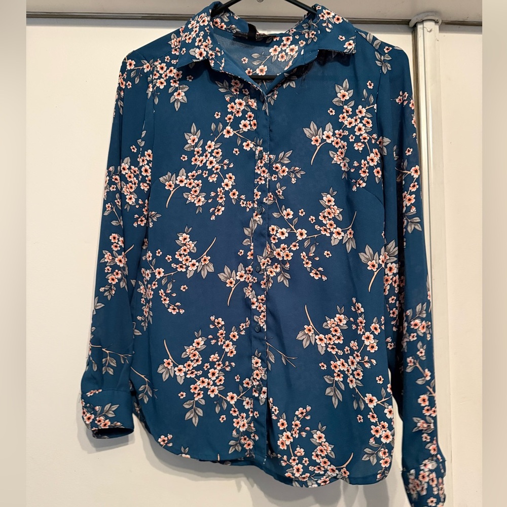 Banana Republic Women's Long Sleeve Floral Print Blouse